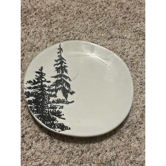 Hearth & Hand Magnolia Plate Appetizer  Stoneware With Pine Tree Replacement - Picture 4 of 5